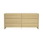 Manhattan Comfort Linda Modern 2-Piece Dresser and Nightstand Set - Natural Oak-Home Assembly Required (All Hardware Included)