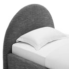 Modway Resort Upholstered Fabric Arched Round Twin Platform Bed - Heathered Weave Slate-Assembly Required