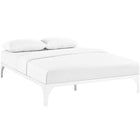 Modway Ollie Full Bed Frame - White-Slatted Poplar Wood Support System