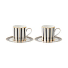 Maxwell & Williams Regency Black Demi Tasse Cup and Saucer - 100 ml - Set of 2 - 2 Pack-Handwashing Recommended