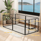 PawHut 6-Panel Heavy Duty Dog Playpen with Door for Small Dogs - 23.5" H-6-panel can be set up in a rectangle