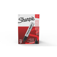 Sharpie King Size Permanent Markers - Chisel Tip - Black - 12 Pack-Industrial strength for tough marking jobs