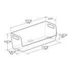 Azar Small Stackable Plastic Narrow Pantry Storage Bin - 4.37" x 12.87" x 4.5" - Clear - 4 Pack-Clear, durable plastic construction
