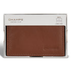 Champs Onyx Leather Card Case - Brown-ID window