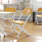 Flash Furniture Kids Folding Chair, Yellow Plastic (YKIDYL)-Yellow/Metal, Plastic