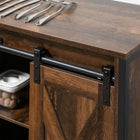 HOMCOM Industrial 35.5" L Sideboard - Rustic Brown-Made of MDF for sturdiness and easy cleaning, while powder-coated steel frame adds to its stability