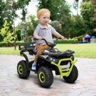 Qaba 12V Battery Powered Kids Electric Vehicle with 4 Spring Suspension Wheels - Green-Foot pedal accelerator allows speed control between 1.9-3.7 mph (3-6 km/h) 