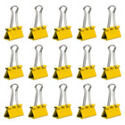 JAM Paper Colourful Binder Clips - Medium - 1 1/4" - Yellow - 15 Pack-Binder clips' strong hold keeps stacks of loose paper securely fastened together, without the risk of slipping or falling out