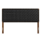 Modway Sparta Weave Vegan Leather Queen Headboard - Walnut Black-Standing Design