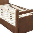 Modway Leni Twin Size Vegan Leather and Wood Platform Bed Frame - Walnut Mushroom-9