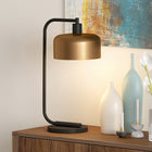 Hudson&Canal Cadmus 20.5" Tall Table Lamp with Metal Shade - Blackened Bronze/Brass/Brass-Clean with a soft, dry cloth and no harsh chemicals or abrasive cleaning materials