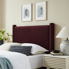 Modway Rael Performance Velvet Twin Headboard - Mulberry-Upholstered Posts