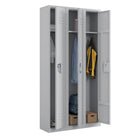 Ceha RH Series 1-Tier Locker with Louver Vents and Recessed handle - Bank of 2 - Light Grey-Convenient name plate holder on door