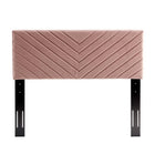 Modway Alyson Angular Channel Tufted Performance Velvet Full/Queen Headboard - Dusty Rose-Solid Wood and Particleboard Frame