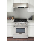 Kucht 30" KDF Series Pro Style Natural Gas Dual Fuel Range - Stainless Steel-Heavy-duty cast-iron grates allow cookware to slide smoothly between burners without lifting