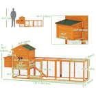 PawHut Wooden Chicken Coop with Extra Large Run and Slide-Out Tray - Orange-Multiple doors allow you to reach inside 