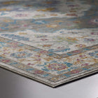 Modway Success Anisah Distressed Floral Vintage Medallion Area Rug - 8 ft W x 10 ft L - Grey Ivory Yellow Orange-Gripping Rubber Underside