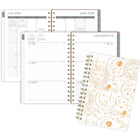 Mead 2026-27 Celestial White Weekly/Monthly Hard Cover Planner - 8½" x 6" - Multicolour - Bilingual-Twin coil binding
