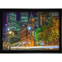 Toronto Flat Iron Building - Framed Canvas - 31" x 22"-High-quality art print professionally matted and framed
