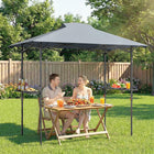 Outsunny 5 ft W x 8.5 ft L Pop Up Grill Gazebo with Shelves - UPF 50+ Outdoor Canopy - Dark Grey-Coated polyester roof for UPF50+ sun protection