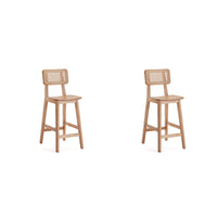 Manhattan Comfort Versailles 15.75" Industry Chic Counter Stool - Nature - 2 Pack-Modern - Industry Chic Cane Counter Stool Perfect Counter Height Bar and Islands. Set of 2