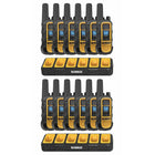 Dewalt Heavy Duty DXFRS800 Radio 12-Piece Set with 2 6-Port Chargers-22 Preset Channels are preset with Privacy codes