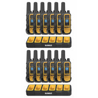 Dewalt Heavy Duty DXFRS800 Radio 12-Piece Set with 2 6-Port Chargers-22 Preset Channels are preset with Privacy codes