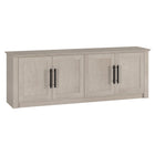 Hudson&Canal Thornwell TV Stand for TV's up to 78" - Alder White-Features four doors with enclosed cabinets and 4 shelves for ample storage