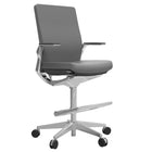 Nightingale NLC Mid Back Conference Sit/Stand Drafting Stool Chair - Grey-Newton Wafer synchro-tilt mechanism: Patentpending, thin profile mechanism that provides seamless durability and stability, with continuous, even weighted balance through all positions. Integrated seat slide adjustment, multiple position tilt lock, pneumatic seat height adjustment, side tension control