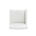 Manhattan Comfort Anna Square 22.83" Modern Faux Leather Upholstered Dining Armchair - Cream-26" L x 23" W x 32.68" H