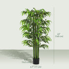HOMCOM 5.3' Artificial Bamboo Tree for Indoor Home Decor - Green - 2 Pack-PE moss and cement soil included for added stability and accuracy 