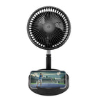 Royal Sovereign 2-in-1 Rechargeable Collaspable 4 Speed Desk/Floor Fan-Telescopic stand provides up to 39” fan height