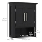 kleankin Bathroom Wall Cabinet with Shelf - Black-Made of MDF for stable construction
