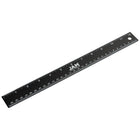 JAM Paper Strong Aluminum Ruler - 12" - Black Metallic-Colour: Black Stainless Steel