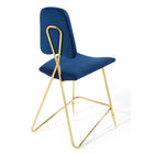 Modway Ponder Performance Velvet Counter Stool - Navy-Weight Capacity: 330 lb
