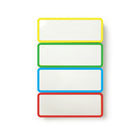 Cosco Dry Erase Magnetic Signs - 3.2" x 1.2" - White/Assorted Border - 24 Pack-These dry erase magnetic signs provide a reusable surface for writing and updating labels, notes, or messages