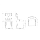 Manhattan Comfort Reine 19.7" Traditional Velvet Upholstered Dining Chairs - Grey and Walnut - Set of 2-Upholstered in Luxurious Velvet or Faux Leather with Foam Padding