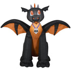 GEMMY Airblown Inflatable Halloween Winged Black/Orange Dragon - 37"-Lights up with bright, energy-efficient LED light