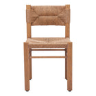 Zuo Iska Dining Chair - Natural - Set of 2-Weather resistant faux wood aluminum frame with synthetic rattan weave