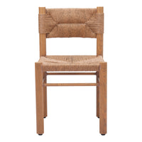 Zuo Iska Dining Chair - Natural - Set of 2-Weather resistant faux wood aluminum frame with synthetic rattan weave