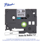 Brother Laminated Tape for P-touch Label Makers  - 9mm - Black Print on White Label-Split-back, easy-peel backings provide quick label application