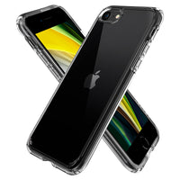 Spigen Crystal Hybrid for iPhone SE, 8, 7 - Crystal Clear-Clear flexible back with a hard frame offers perfect protection from drops