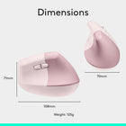 Logitech Lift Vertical Ergonomic Mouse - Rose-10