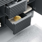 Modway Render 48" Double Sink Compatible Bathroom Vanity Cabinet - Grey-Full-Extension Drawers
