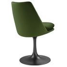 Modway Lippa Swivel Dining Performance Velvet Side Chair - Black Moss Green-Assembly Required