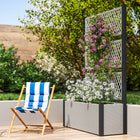 Outsunny Wicker Outdoor Planter with Trellis - Mixed Grey-Handwoven wicker adds sophistication to your garden