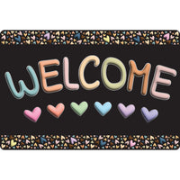 Ashley Productions Smart Poly The Original Fun Mat Welcome Mat - 15.5" x 23.5" - Pastel Hearts Welcome-Measurements and Design: The Pastel Hearts Welcome Mat measures 15.5" x 23.5".