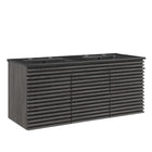 Modway Render 48" Wall-Mount Bathroom Vanity - Charcoal/Black-Mid-Century Modern Vanity