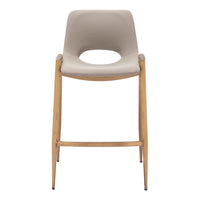 Zuo Desi Counter Stool - Beige/Gold - Set of 2-Plush and durable faux leather fabric