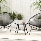 Outsunny Small Outdoor Patio Side Table with SPC Tabletop - Grey-Easy-to-clean materials simplify maintenance 